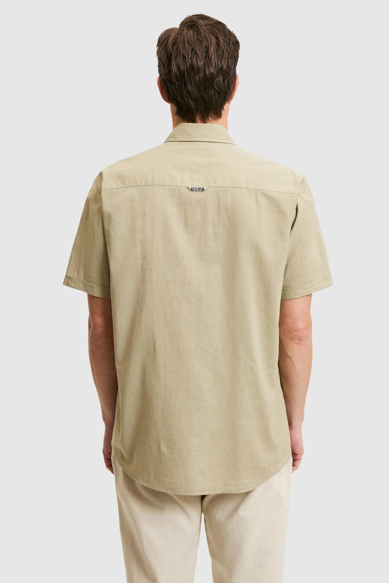 Erkek Açık Haki Kısa Kollu Gömlek - 50319023098