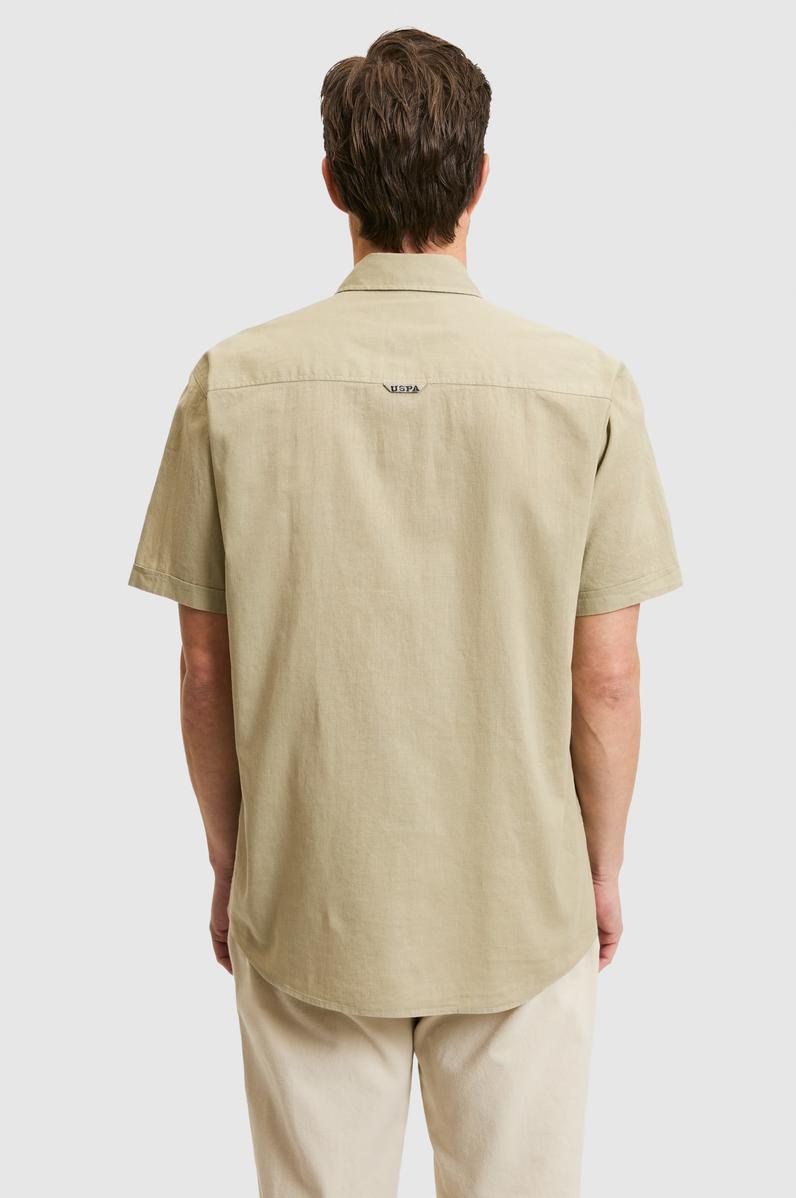 Erkek Açık Haki Kısa Kollu Gömlek