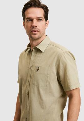 Erkek Açık Haki Kısa Kollu Gömlek - 50319023098