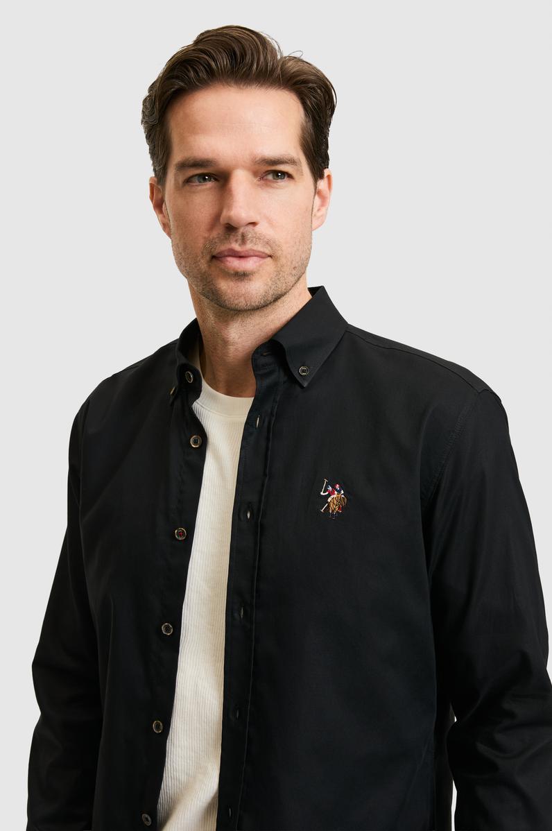 Erkek Siyah Uzun Kollu Basic Gömlek