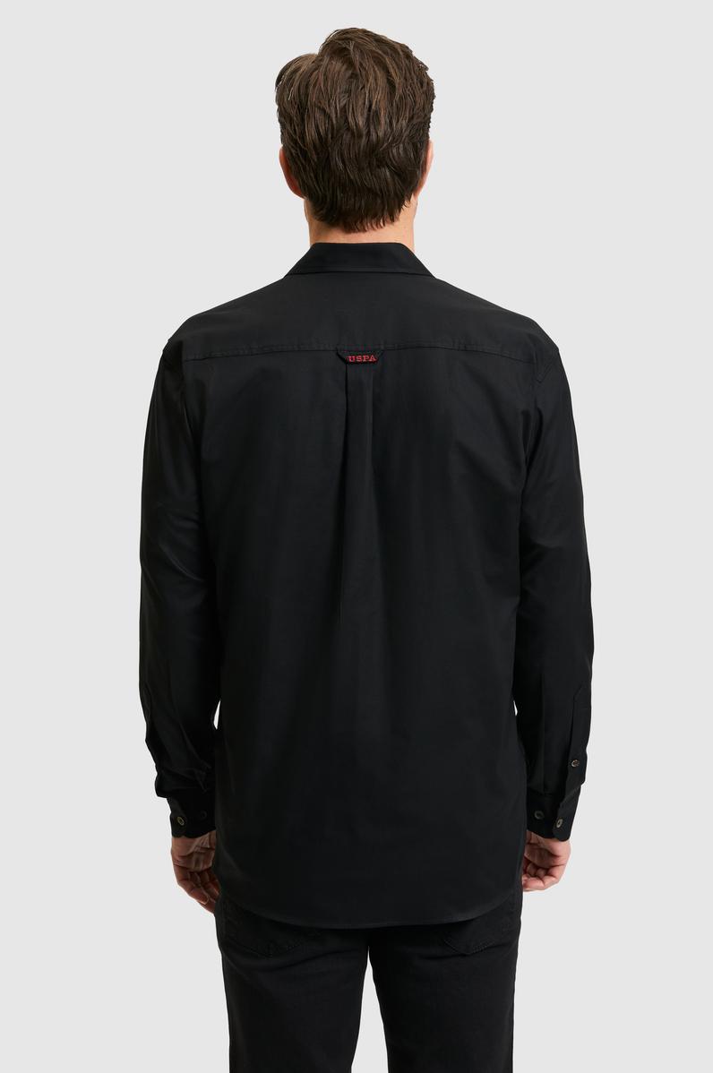 Erkek Siyah Uzun Kollu Basic Gömlek