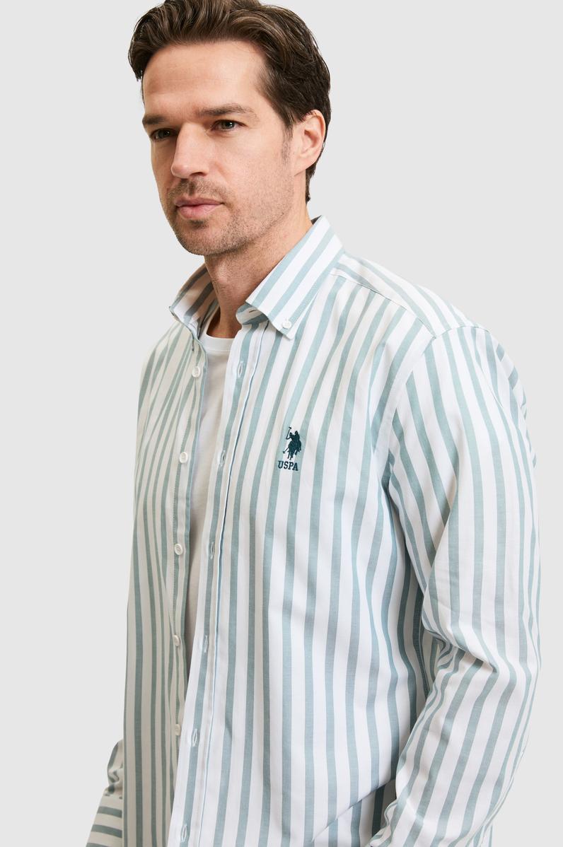 Erkek Petrol Uzun Kollu Gömlek