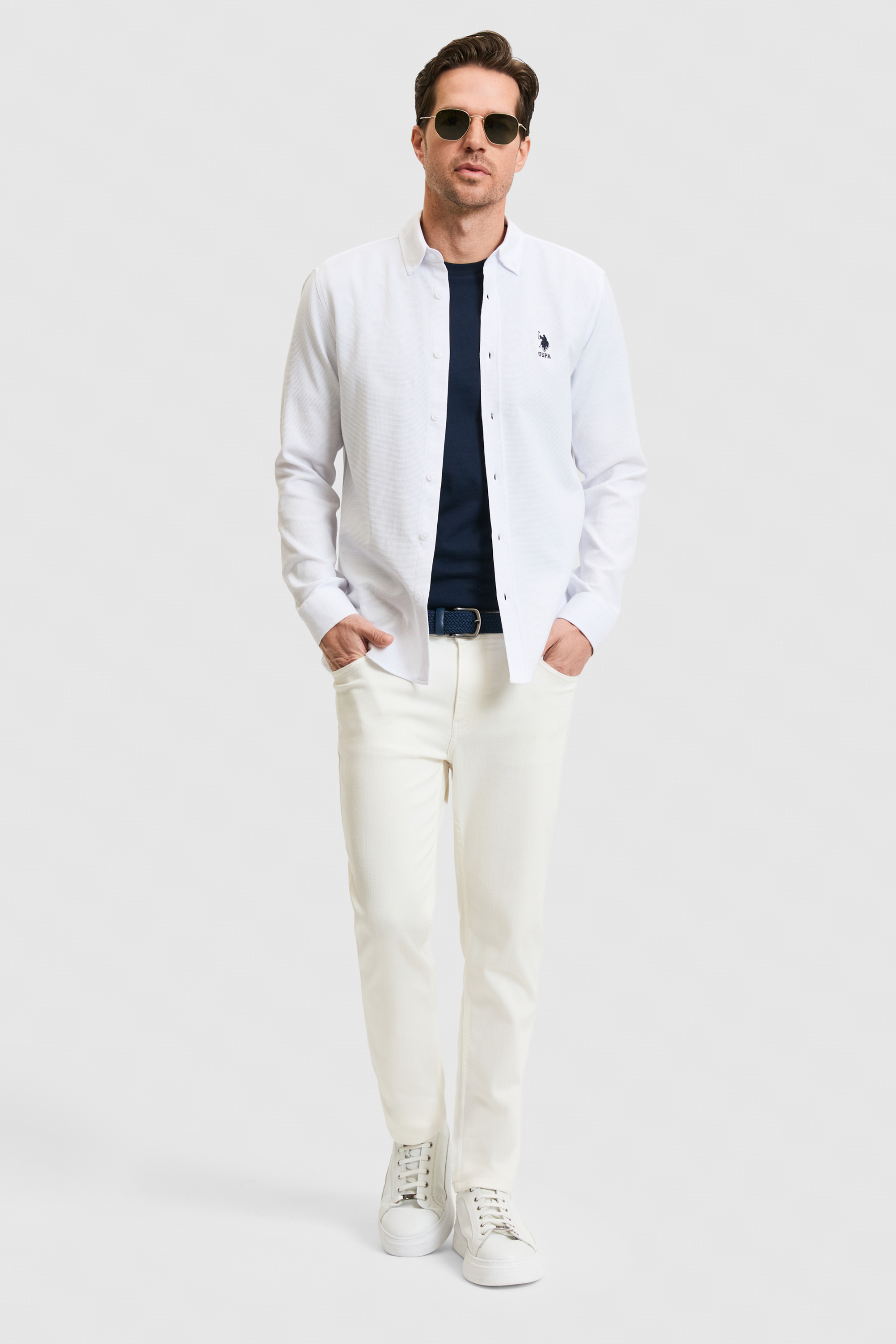 Erkek Beyaz Uzun Kollu Gömlek - 50321378007