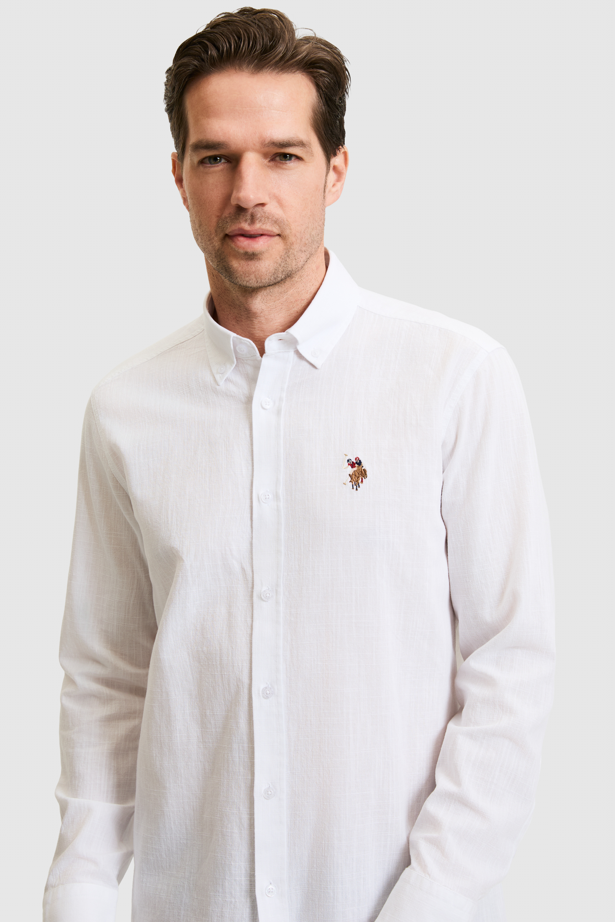 Erkek Beyaz Uzun Kollu Basic Gömlek - 50320255014