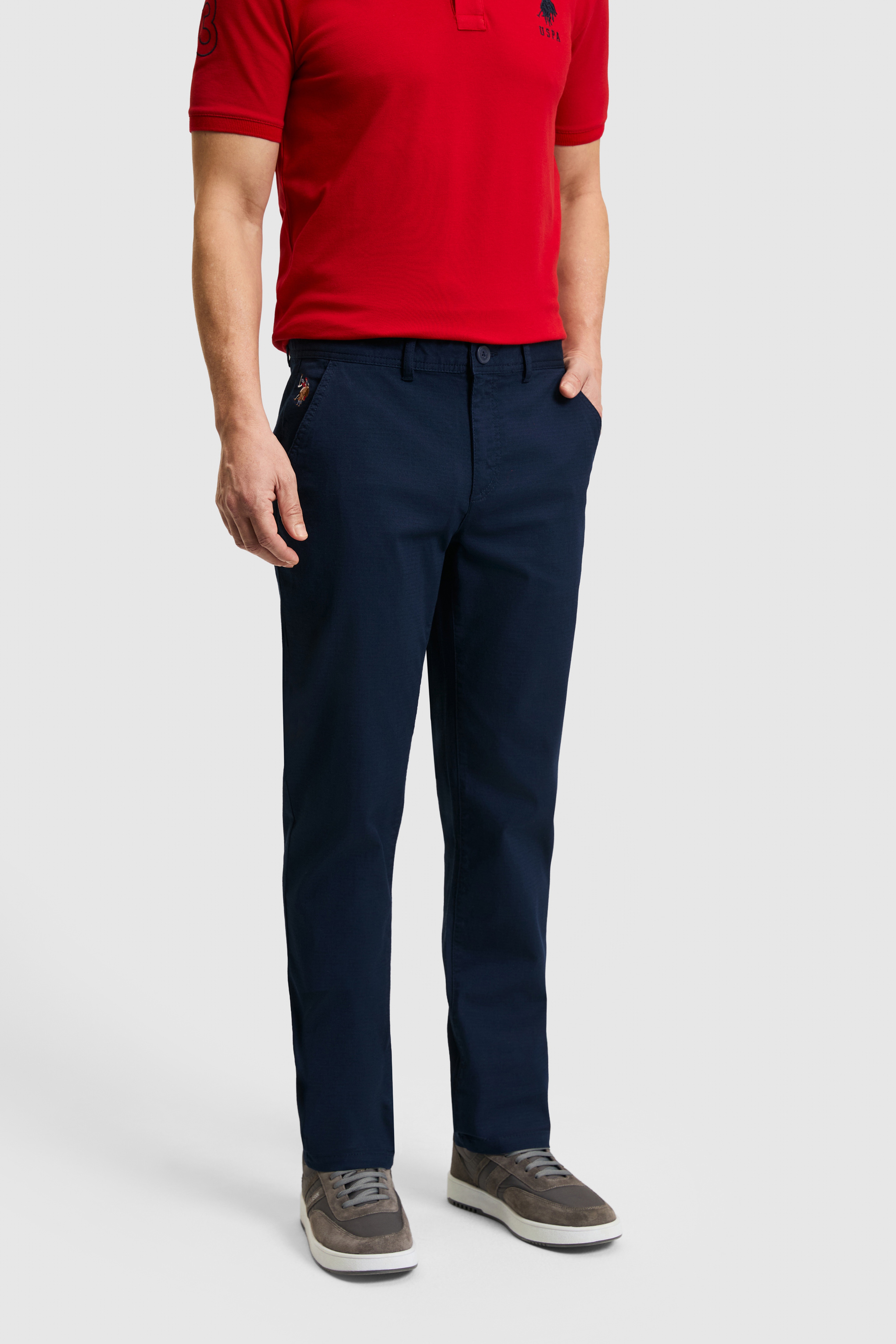 Erkek Lacivert Regular Fit Kanvas Pantolon - Image 2