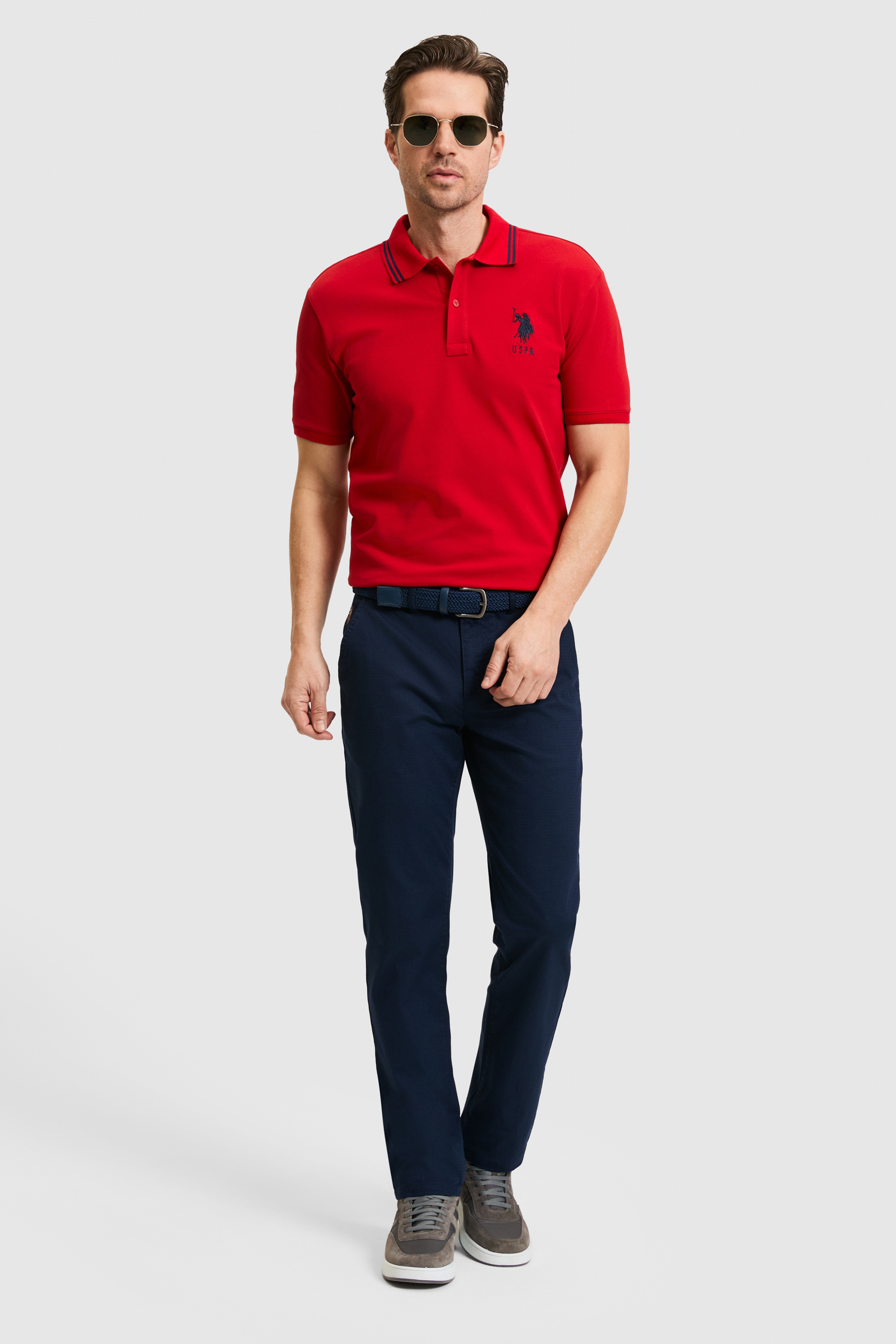 Erkek Lacivert Regular Fit Kanvas Pantolon - Image 1