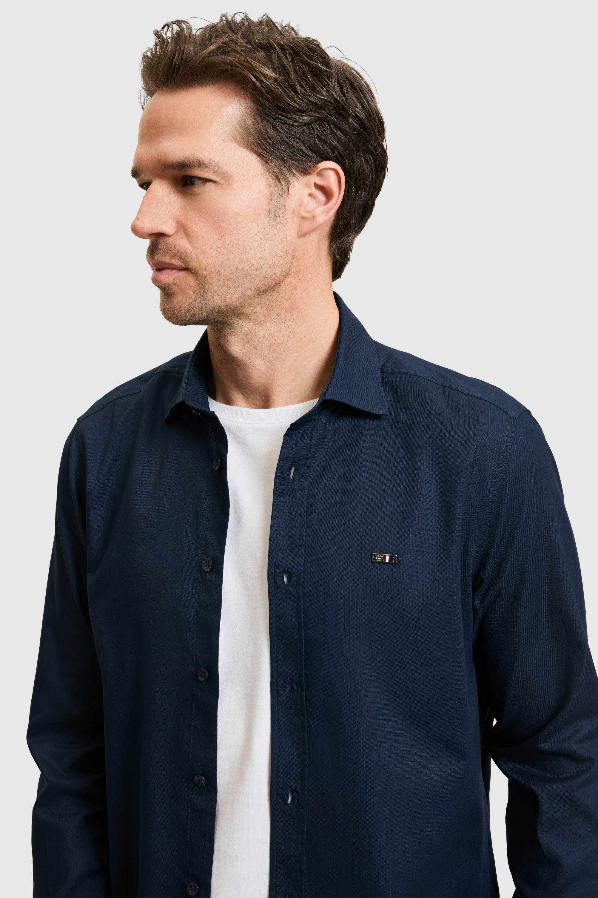 Erkek Lacivert Uzun Kollu Basic Gömlek - 50322171045