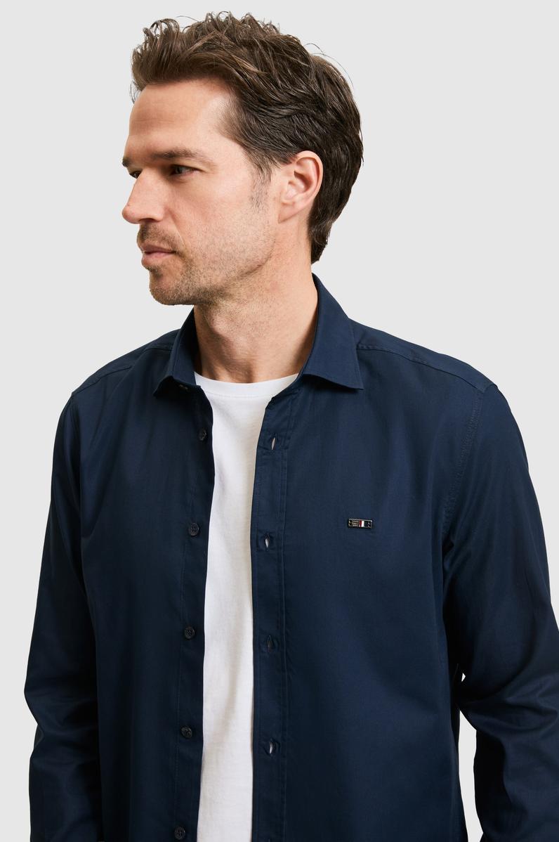 Erkek Lacivert Uzun Kollu Basic Gömlek