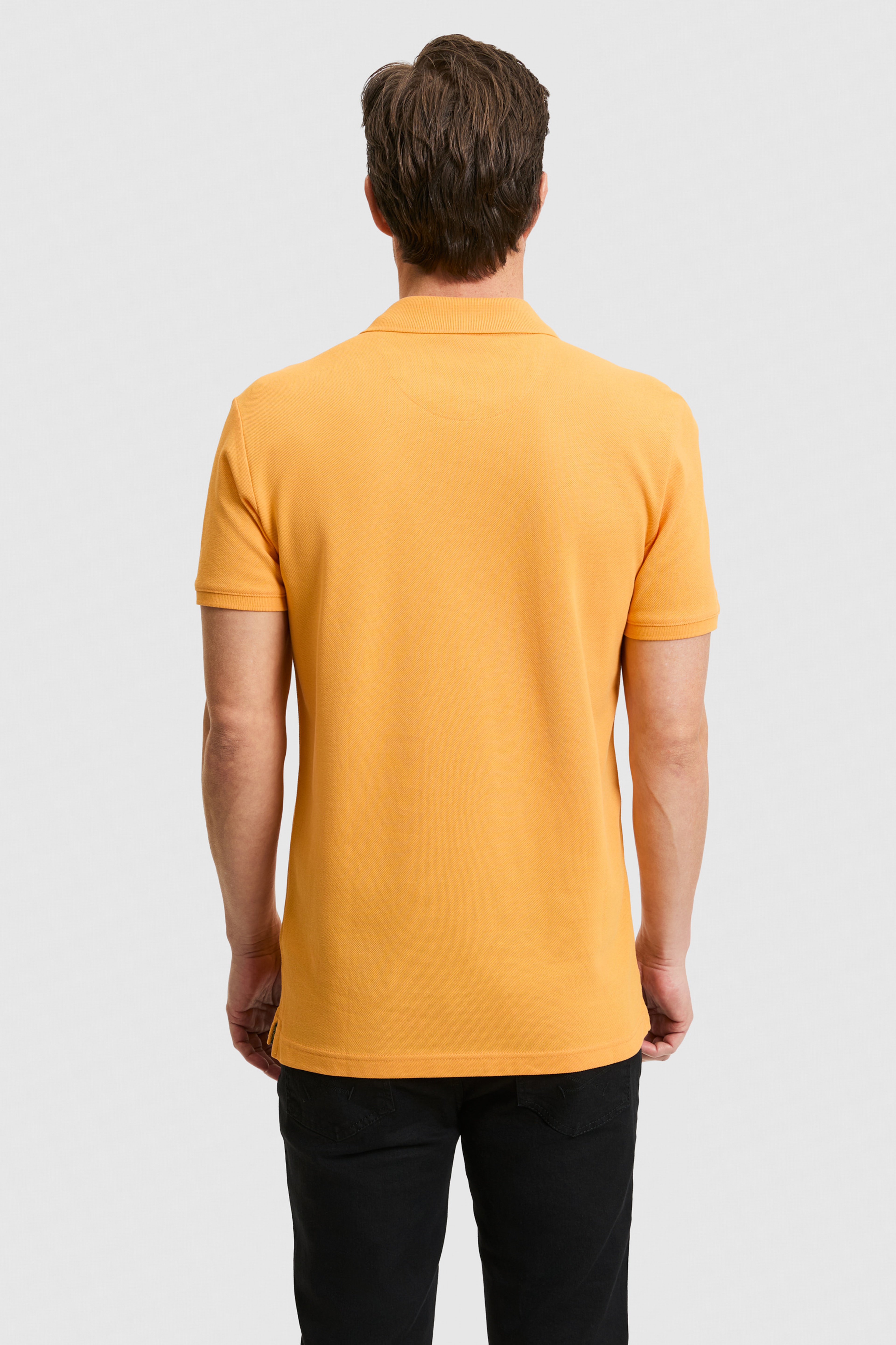 Erkek Slim Fit Turuncu Polo Yaka Basic Tişört - Image 5