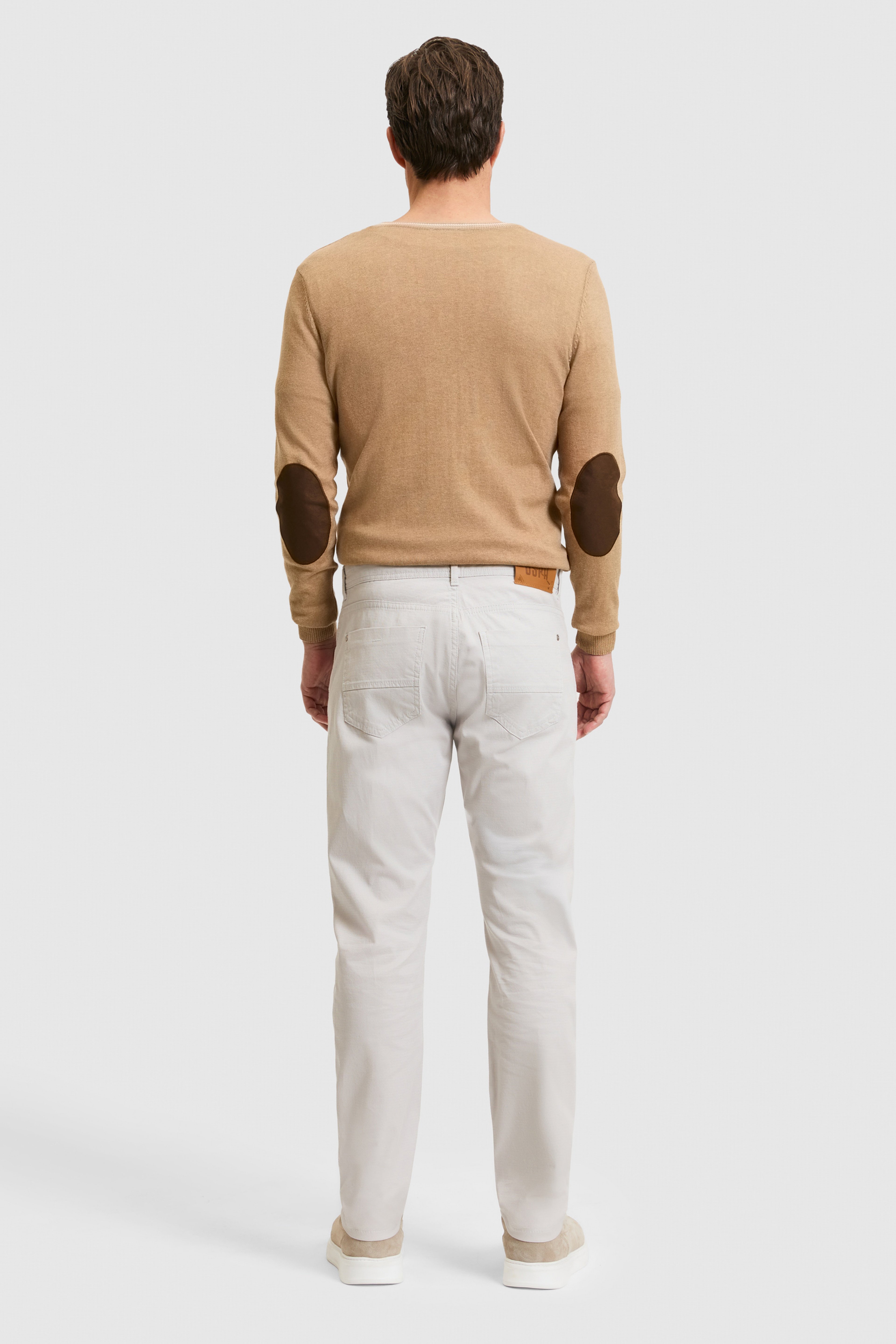 Erkek Slim Fit Açık Gri Kanvas Pantolon - Image 4