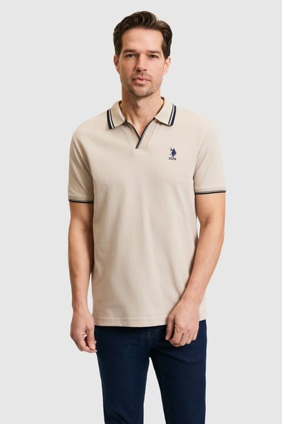 Erkek Slim Fit Polo Yaka Taş Tişört