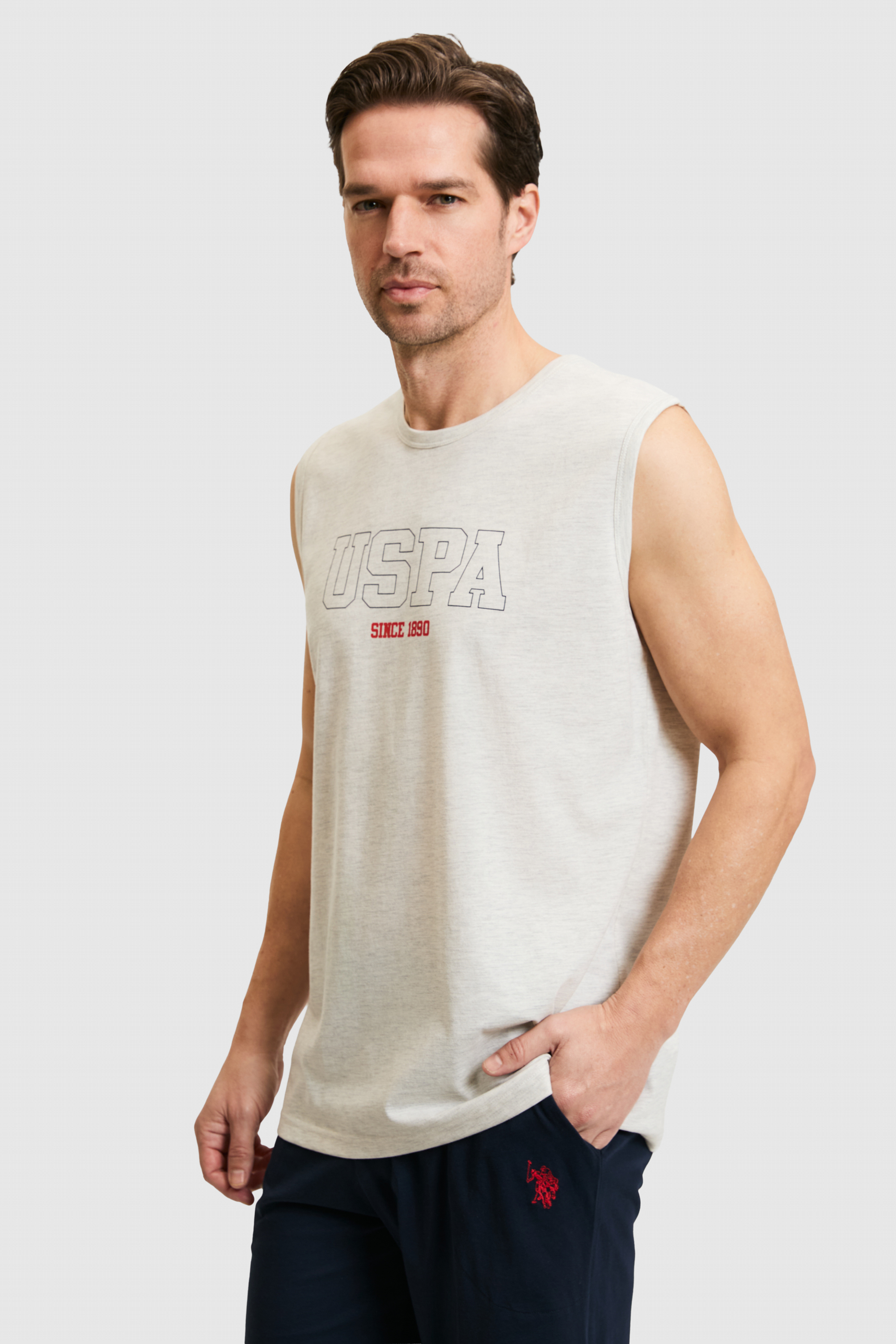 Erkek Açık Gri Melanj Pijama Takımı - 50326134005