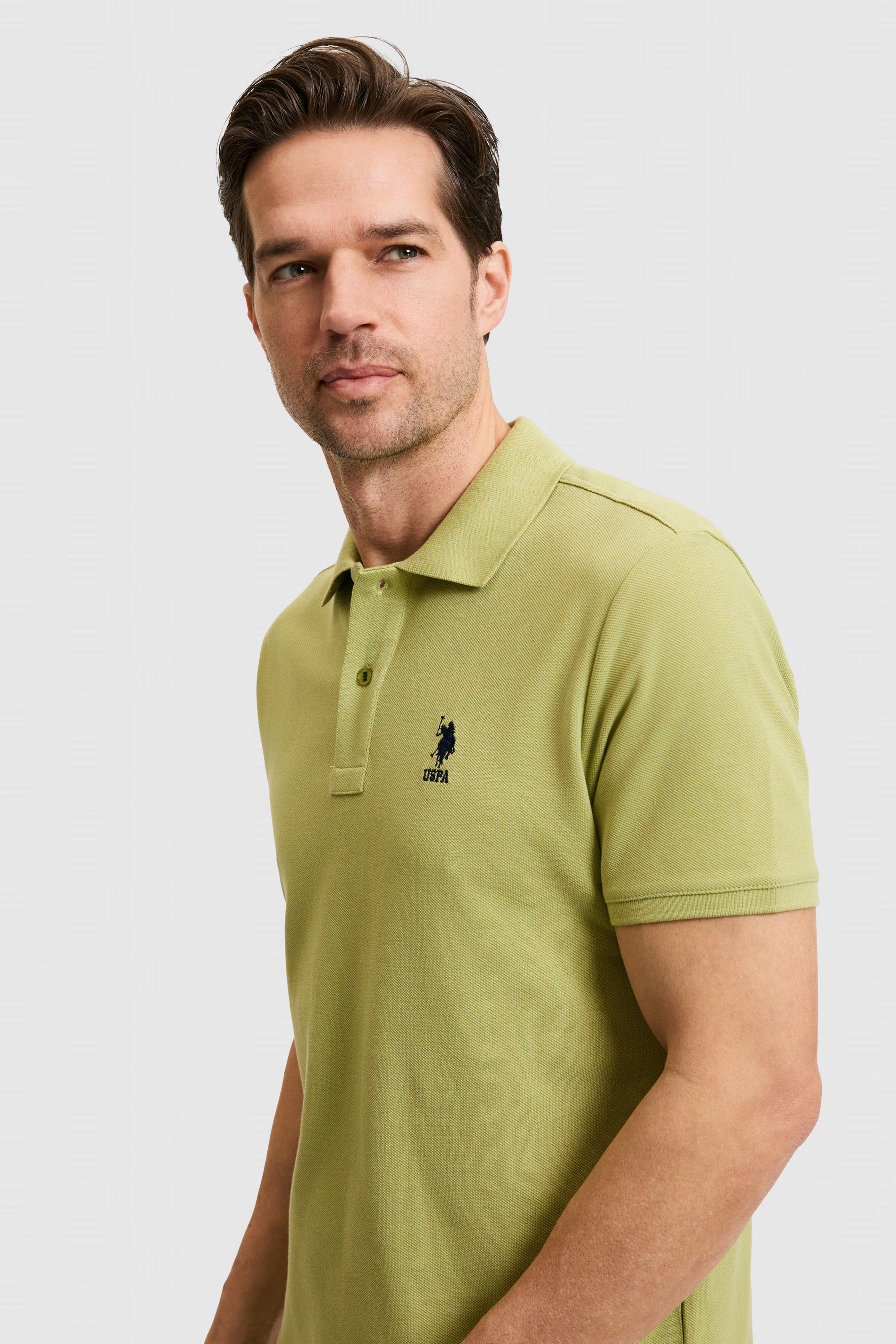 Erkek Slim Fit Polo Yaka Çağla Basic Tişört - Image 2