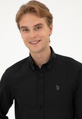 Erkek Siyah Uzun Kollu Basic Gömlek - 50324708051