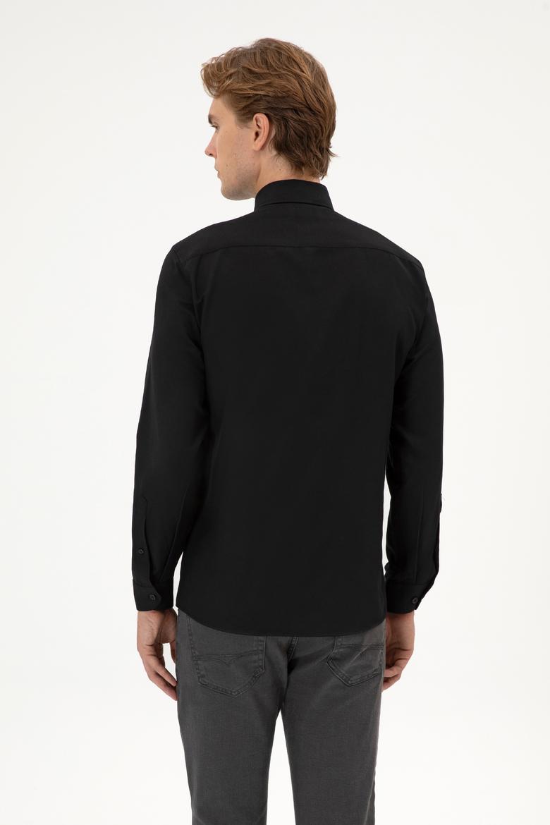 Erkek Siyah Uzun Kollu Basic Gömlek - 50324708051