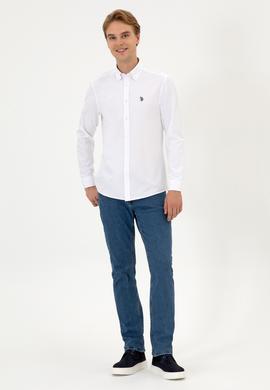 Erkek Beyaz Uzun Kollu Basic Gömlek - 50324708011