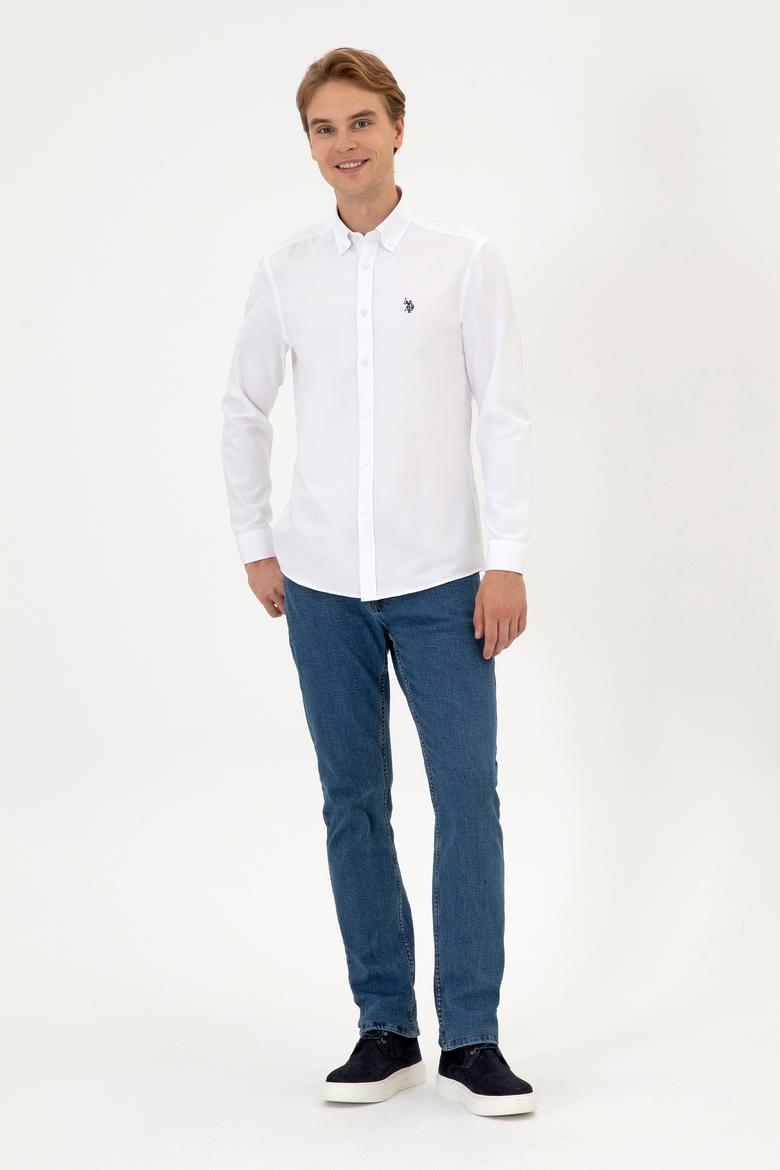 Erkek Beyaz Uzun Kollu Basic Gömlek - 50324708011