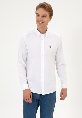Erkek Beyaz Uzun Kollu Basic Gömlek - 50324708011