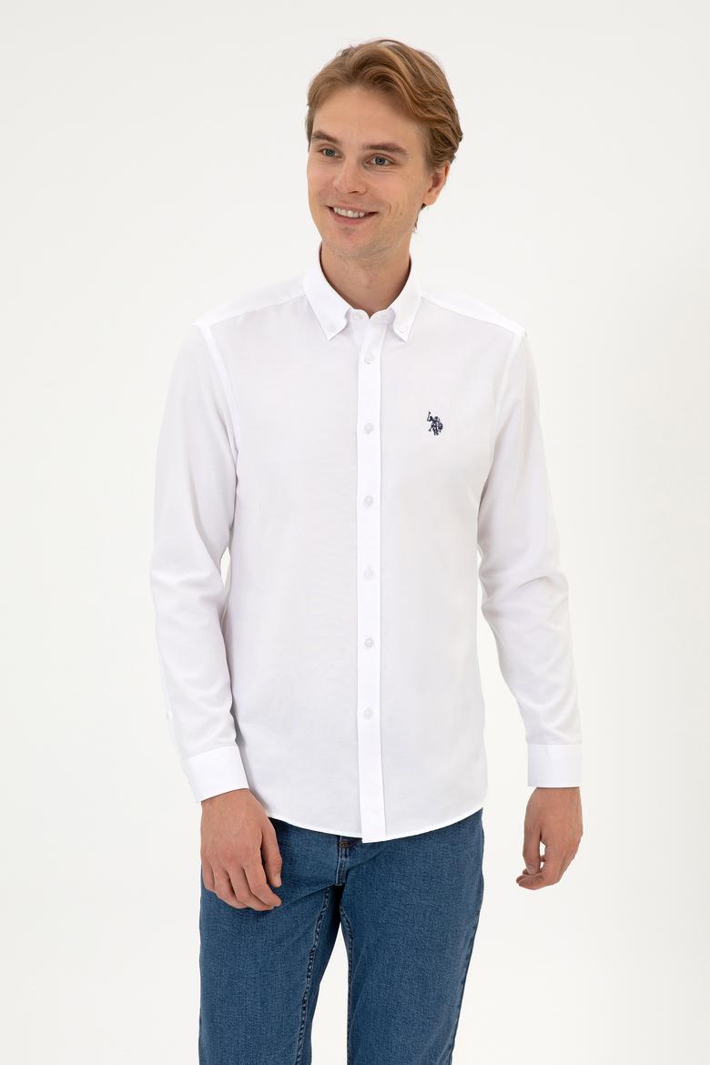 Erkek Beyaz Uzun Kollu Basic Gömlek - 50324708011