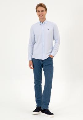 Erkek Açık Mavi Uzun Kollu Basic Gömlek - 50324708001
