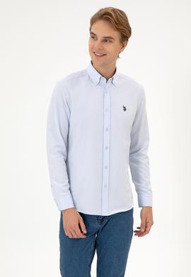 Erkek Açık Mavi Uzun Kollu Basic Gömlek - 50324708001