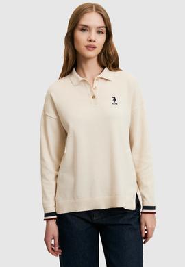 Kadın Krem Polo Yaka Kazak - 50314707010