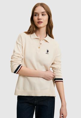 Kadın Krem Polo Yaka Kazak - 50314707010