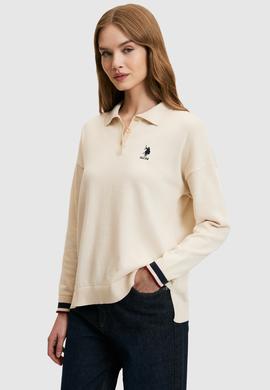 Kadın Krem Polo Yaka Kazak - 50314707010