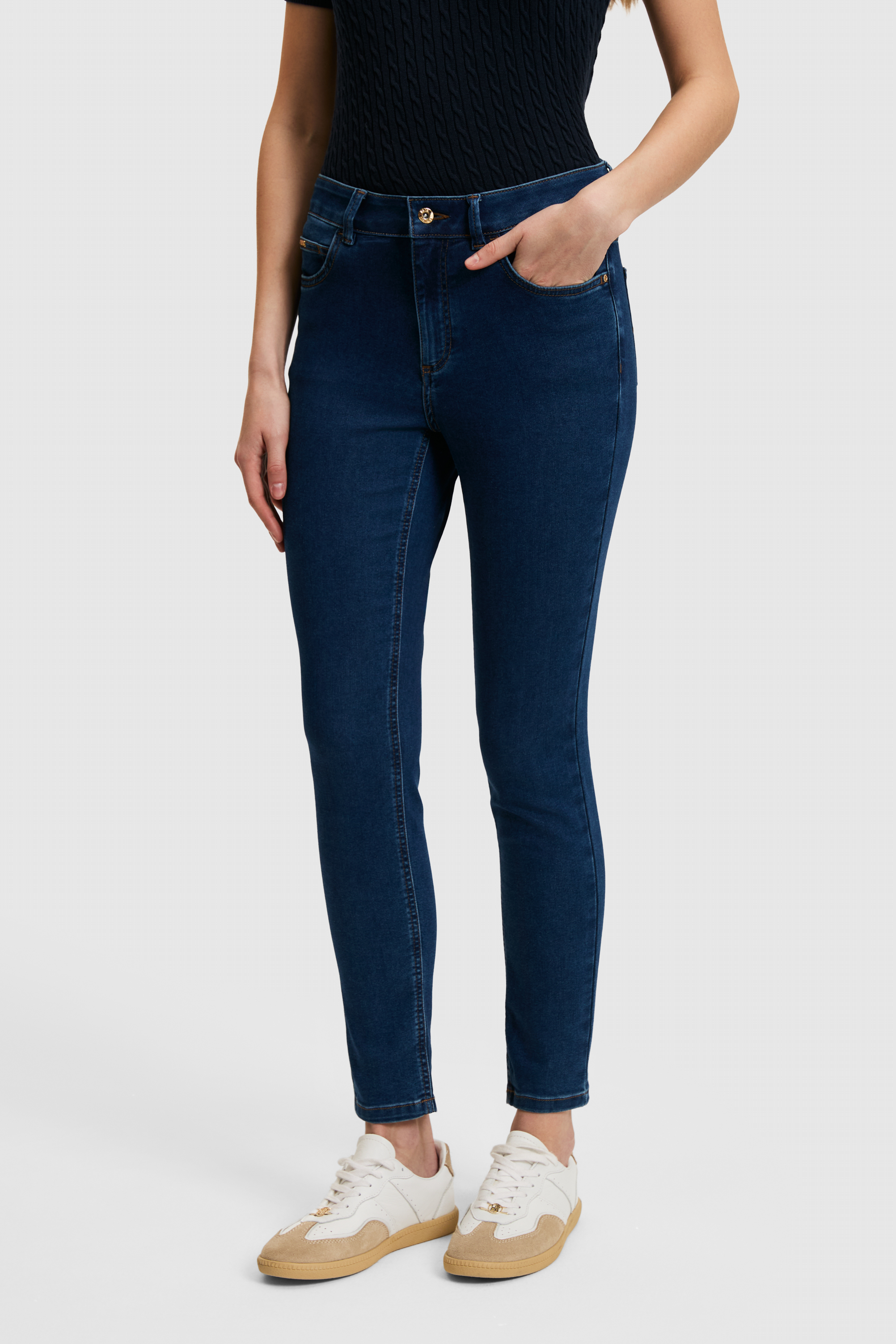 Kadın Koyu Mavi Jean Pantolon - 50321891004