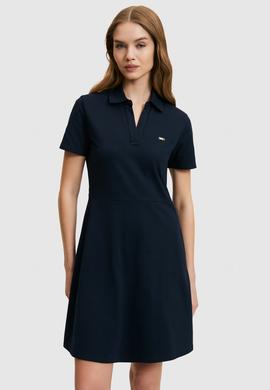 Kadın Lacivert Polo Yaka Örme Elbise - 50323539021