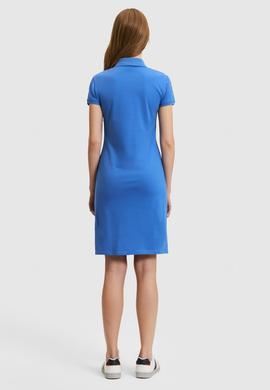 Kadın İndigo Polo Yaka Mini Boy Örme Elbise - 50297457147