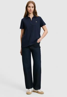 Kadın Lacivert Polo Yaka Basic Tişört - 50323447049