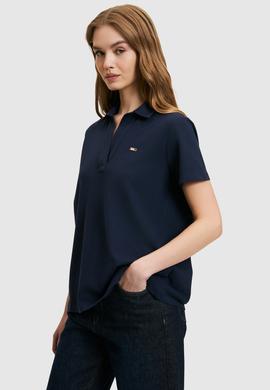 Kadın Lacivert Polo Yaka Basic Tişört - 50323447049