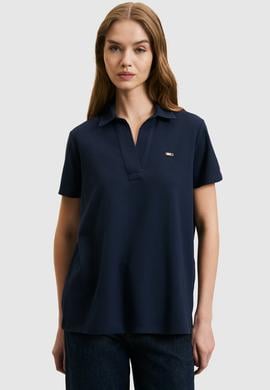 Kadın Lacivert Polo Yaka Basic Tişört - 50323447049