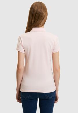 Kadın Açık Pembe Polo Yaka Düğme Detaylı Basic Tişört - 50323461224