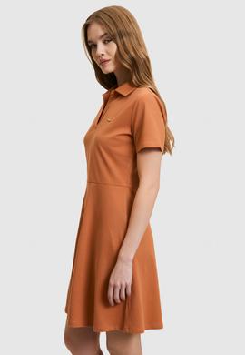 Kadın Gül Kurusu Polo Yaka Örme Elbise - 50323539009