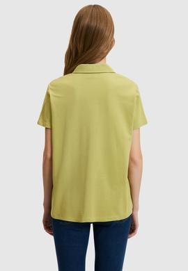Kadın Yeşil Polo Yaka Basic Tişört - 50323447024