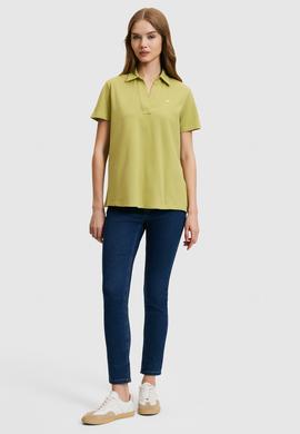 Kadın Yeşil Polo Yaka Basic Tişört - 50323447024