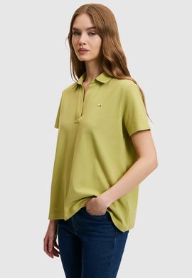 Kadın Yeşil Polo Yaka Basic Tişört - 50323447024