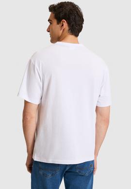 Erkek Comfort Fit Bisiklet Yaka Beyaz Tişört - 50325888011