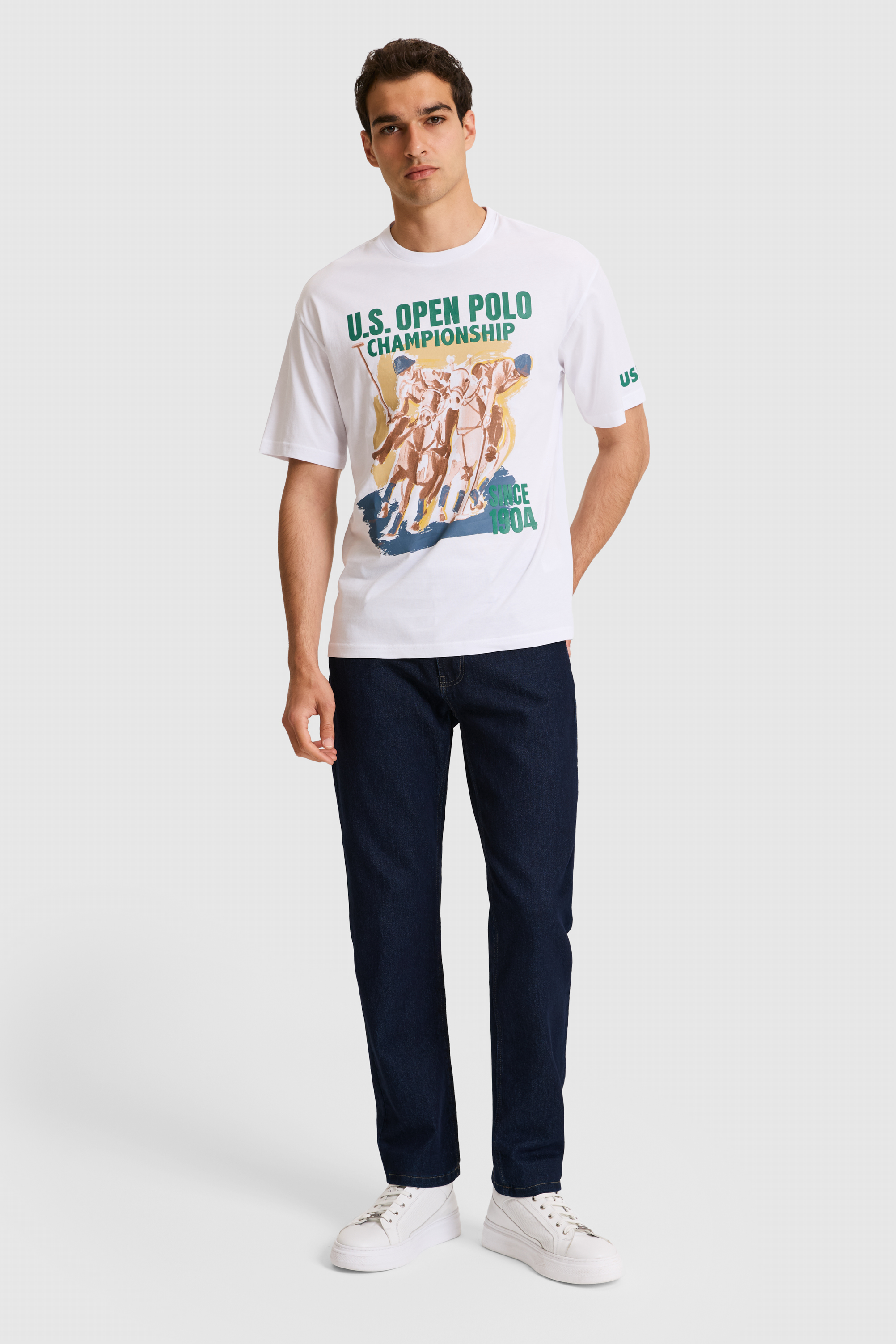 Erkek Comfort Fit Bisiklet Yaka Beyaz Tişört - 50326030001