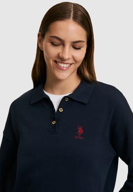Kadın Lacivert Polo Yaka Kazak - 50314707020