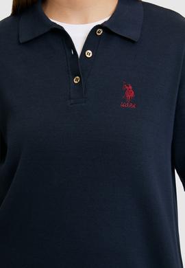 Kadın Lacivert Polo Yaka Kazak - 50314707020