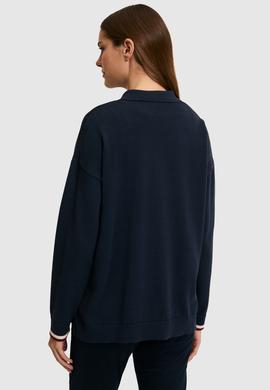 Kadın Lacivert Polo Yaka Kazak - 50314707020