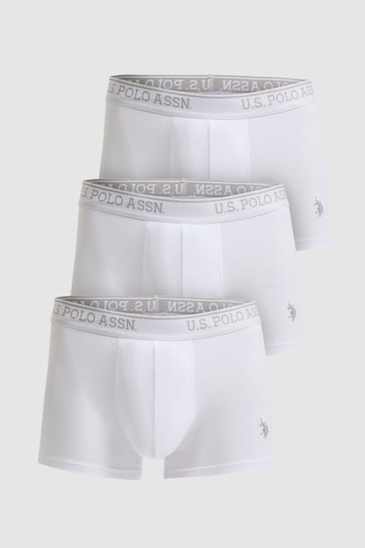 Erkek Beyaz 3'lü Boxer Takımı