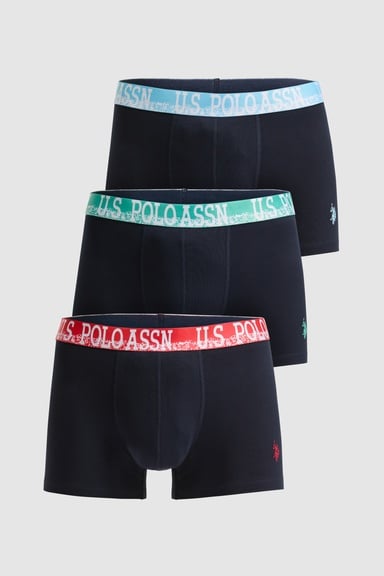 Erkek Lacivert 3'lü Boxer Takımı