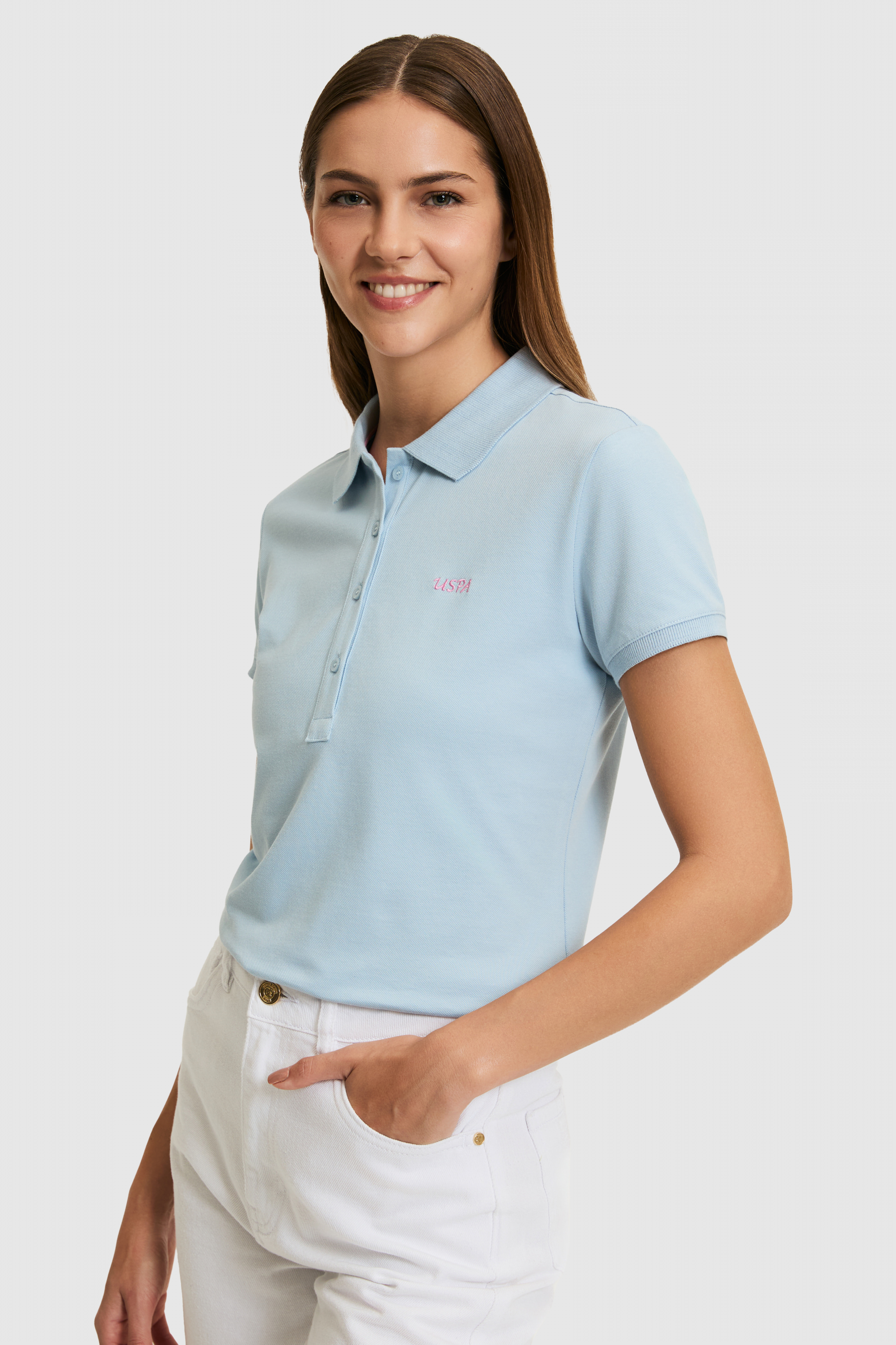 Kadın Açık Mavi Basic Tişört - 50323461011