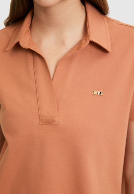 Kadın Gül Kurusu Polo Yaka Basic Tişört - 50323447048