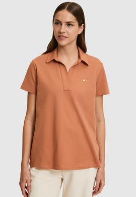 Kadın Gül Kurusu Polo Yaka Basic Tişört - 50323447048