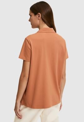 Kadın Gül Kurusu Polo Yaka Basic Tişört - 50323447048
